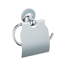 Krom Kapaklı Tuvalet Kağıtlığı Zamak Üzeri Malzeme İle Dayanıklı 16.5 x 12.2 x 11.2 CM