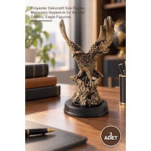 3 Adet Kartal Figürü Polyester Dekoratif Süs Eşyası, Masaüstü Heykelcik Ev Ve Ofis Dekoru, Eagle Figurine
