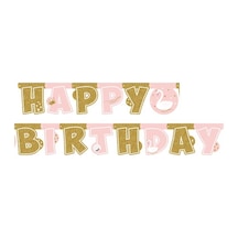 Kuğu Temalı Happy Bırthday Banner
