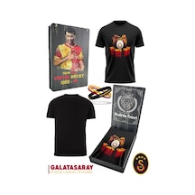 Galatasaray Lisanslı We Are Gala T-shirt + Bileklik Set Ahşap Kutulu Siyah