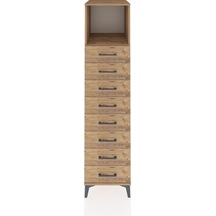 Kronos Dolap Tek Raflı 8 Çekmeceli 44x59x182 Çam-çam Çam