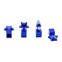 Yıldızlı Alüminyum Sibop Kapağı 4&amp 39lü Set Mavi