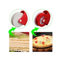 Pazly Kırmızı Plastik Hamur Kesici - Pizza, Pasta, Turta Dekoru - Pratik Mutfak Aleti - Kullanışlı Hamur Dekorasyonu Diğer