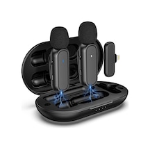 Novstrap Kablosuz Yaka Mikrofonu Lightning Girişli İphone İle Uyumlu Dahili Bataryalı Şarj Kutusu