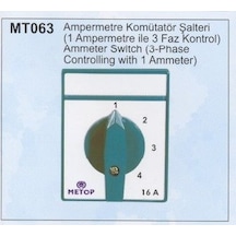 Metop Mt063 16a Üç Fazlı Dört Konumlu Ampermetre Komütatörü