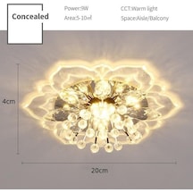 Novahub Sıcak Beyaz Modern Kristal Yaprakları Led Tavan Işık Koridor Koridor Koridor Merdiven Mutfak Kahve Barı Kapalı Lamba Gizli Sıcak Beyaz Sıcak Beyaz