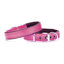 Yumuşak Doku Köpek Boyun Tasması 1,5/35 Cm Pembe Çok Renkli