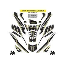 Honda Pcx 2025 Uyumlu Tank Pad Sarı Siyah Gri Beyaz Desenli Renk
