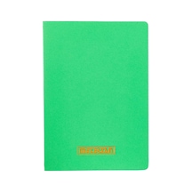 Ayrex Notes 17x24 Cm Karton Kapaklı İplik Dikişli Defter, 32 Yaprak, Düz, Yaprak Yeşili Genel