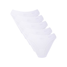Kom Kadın 5li Ekonomik Paket Pamuk Modal Slip Külot Beyaz