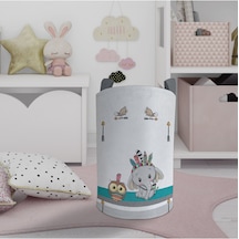 Mekta Home Bebek Ve Çocuk Odası Kızılderili Filli Ve Seksek Desenli Oyuncak Sepeti Renkli Çok Renkli