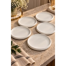 6'lı Perla Porselen Servis Tabağı 24 Cm -8025 Beyaz