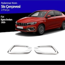 Fiat Egea Sd ve Hb Uyumlu Sis Farı Çerçevesi Paslanmaz Çelik 2020