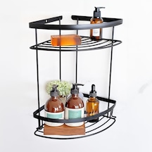 Banora Basic 2 Raflı Köşe Askı, Duş Rafı, Şampuanlık, Siyah Diğer