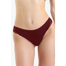 Magic Form Önü Pamuklu Arkası Dantelli Brazilian Külot Bordo - 619114210 Bordo
