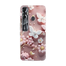 Tecno Spark 7 Pro Kılıf Boutique Baskılı Resimli Pembe Kelebekler Pcode -088