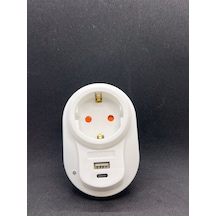 Akım Korumalı Tekli Fiş Priz U+c-type