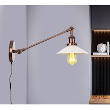 Mylights Bakır Eskitme Kablolu Fişli Anahtarlı Duvar Aplik Okum Eskitme