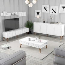 Variant Lyon 3 Lü Salon Takımı - Beyaz / Ceviz
