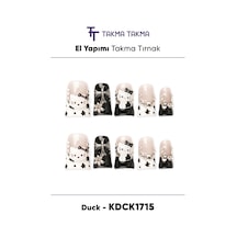 Kdck1715 Duck Renkli 10'lu Tekrar Kullanılabilir El Yapımı Protez Takma Tırnak M
