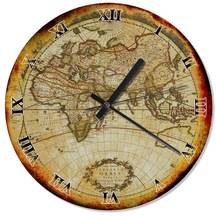 Tarihi Dünya Haritası Analog Duvar Saati