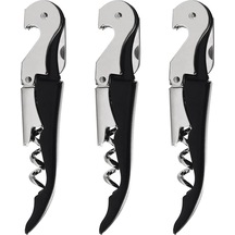 3'lü Paket Tirbuşon Ağır Hizmet Açacağı Seti, Sıvı Kesici Ve Şişe Açacağı Anahtarı Garsonlar İçin, Ev Siyah Çok Renkli