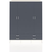 Kronos Gardrop 6 Raflı 4 Çekmeceli 2 Askılı 176x59x221 Aytaşı-antrasit Antrasit