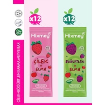 Mixmey Çilek Böğürtlen Karma Meyve Barı 24 Adet | Atıştırmalıklar Vegan, Glutensiz 20gr X 24 Adet