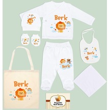 Bk Kids Kişiye Özel Beyaz Hastane Çıkışı, Anneye Hediye, İsimli Bez Çanta, Yeni Doğan Bebek Giyim Hediyesi, 8 Parça Bebek Hediye Seti-4