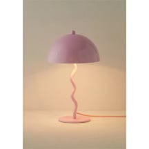 Modern Tasarım Mars Zigzag Abajur Metal Gövde Pembe Pembe