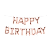 16 İnç Rose Gold Happy Birthday Folyo Balon Set Rose Gold
