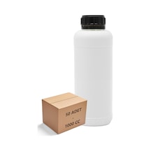 Borox Plastik Yuvarlak Siyah Kilit Kapaklı Numune Şişe 50 x 1000 ML