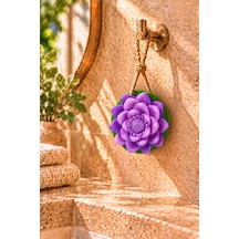 Dekoratif Kokulu Sabun & Peeling Etkili Asılabilir Dekoratif Banyo Sabunu & Yapraklı Mor Nilüfer Şekilli Katı Sabun 9,5 X3,5 Cm - 938299269 Diğer