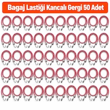 Bagaj Lastiği Kancalı Gergi 50 Adet - 90 Cm Bagaj Lastiği/halatı - Kırmızı-mavi Renk Kırmızı - Mavi
