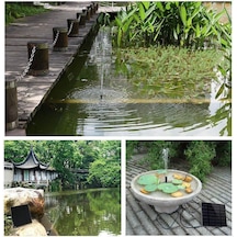 Mufunye Güneş Enerjili Süs Fıskiyesi - Brushless Pompa İle Su Döngüsü, Bahçe/small Havuz Dekorasyonu, 4 Fişi, 180 L/h Akış Hızı