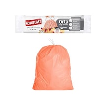 Ekstra Güçlü Orkide Kokulu Orta Boy Büzgülü Çöp Torbası 15'li 55x57 Cm, Kolay Bağlanır Kokulu Büzgülü Orta Boy Çöp Torbası, Sızdırmaz, Yırtılmaz, Geri Dönüştürülebilir Atık Torbası