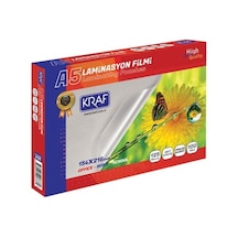 KRAF LAMİNASYON FİLMİ PARLAK A5 125MIC 100'LÜ 2125