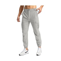 Erkek Doğa Yürüyüşü Golf Ultra Hafif Çok Amaçlı Cepli Kargo Pantolon 001 Açık Gri