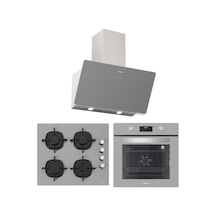 Silverline BO6502S02 - CS5335S01 - 3457 Soho 60 Gri Cam Ankastre Set