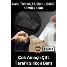 Çok Amaçlı İzolasyon Hava Su Sızdırmaz Çift Taraflı Silikon Şeffaf Nano Bant 18mm X 1.5m - 1 Adet