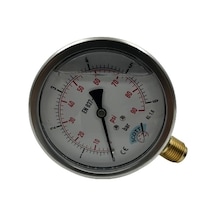 Ø 100 - 0 - 2.5 Bar 1/2 Gliserinli Alttan Çıkışlı Manometre