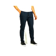 Erkek Lacivert Bel İpli Slim Fit Yan Cepli Armürlü Jogger Pantolon Ncs Jeans 1642-lacivert Lacivert