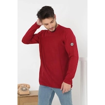 Erkek Biskilet Yaka Kolu Armalı - Kırmızı 001