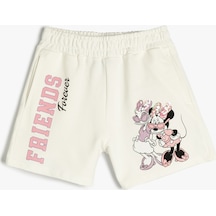 Koton Minnie Mouse Ve Daisy Duck Şort Cepli Beli Bağlamalı Pamuklu Ekru 3skg40076ak 3SKG40076AK010 Ekru