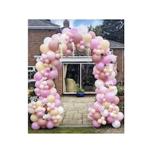 Pastel Pembe Somon Ve Beyaz Balon Zinciri 100 Adet Mix