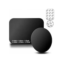 Tr Araç Tutucu Manyetik Telefon Tutucu Seti 1 Kare Ve 1 Oval Metalplaka 2 Adet Genel