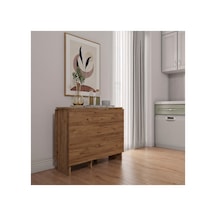 Pratik Katlanır - Açılır Kapanır Dikdörtgen Mutfak Yemek Çalışma Masası - 145 Cm X 90 Cm - %100 Mdf Atlantik - Çam