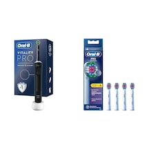 Ayrex Oral-b Şarjlı/elektrikli Diş Fırçası Vitality Pro Siyah Koruma Ve Temizlik + Oral-b 3d White X-filament Şar Diğer