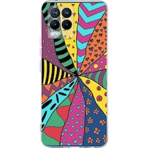 Realme 8 Pro İle Uyumlu 1mm Slim Fit Retro Renkler 4 Baskılı Şeffaf Kılıf Şeffaf