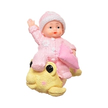 Decotown Hediyelik Sevimli Pembe Bebek Biblo Polyester Süs Eşyası